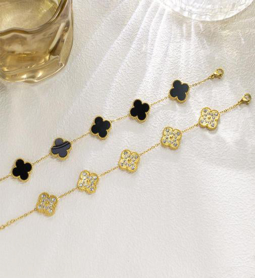 Prestige Multi-Layer Clover Chain Bracelet - PVD Gold
