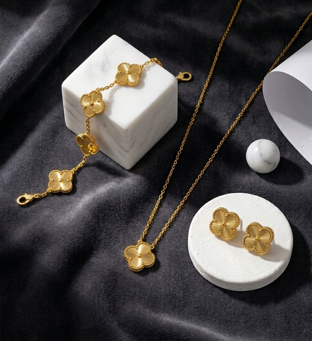 Radiant Gold Clover Signature Set (18K Gold-Plated)