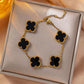 Classic 5-Motif Clover Bracelet - Onyx Black (PVD Gold Plated)